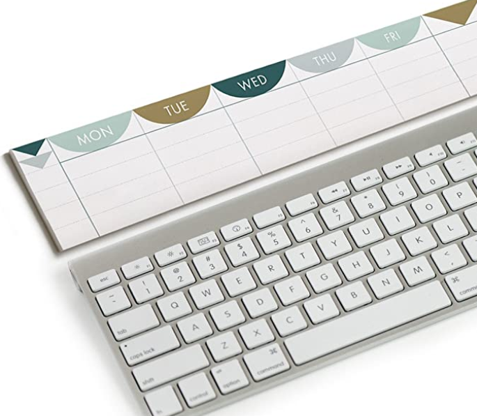 Mini Keyboard Weekly Planner Pad - Gold Design