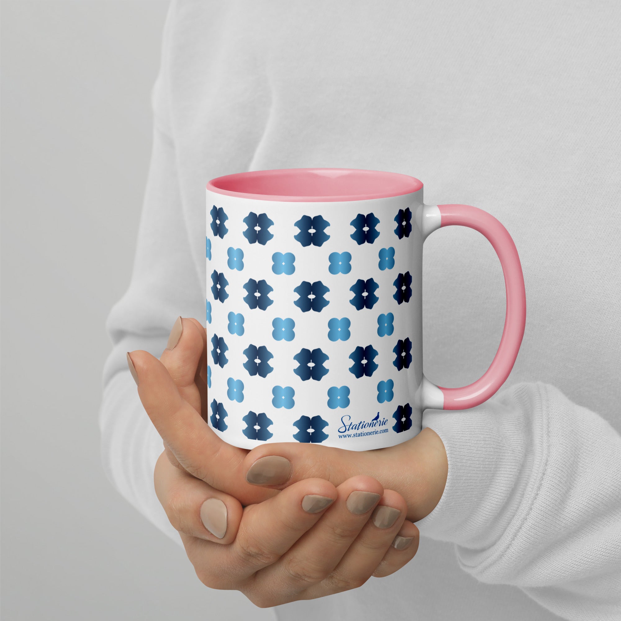 Pack of 4 Ceramic Mugs - Rorschach’s Flowers in Pink