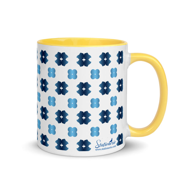 Pack of 4 Ceramic Mugs - Rorschach’s Flowers in Yellow